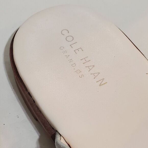 Cole Haan Grand OS Leather slide Strappy Sandals Womens Size 8B W07775 metallic - Picture 4 of 7